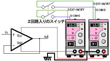 LX電源でデﾕアルトラッキング電源として