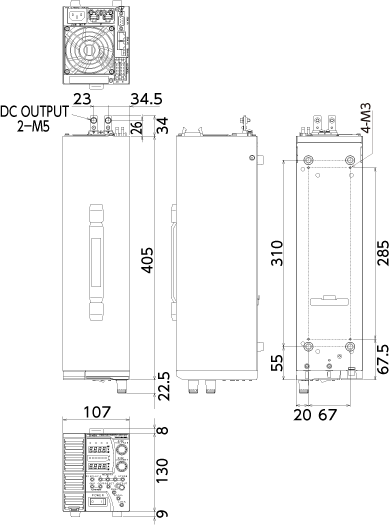 直流電源】ZX-Sシリーズ～外形寸法図｜電源製造50年以上・高砂製作所