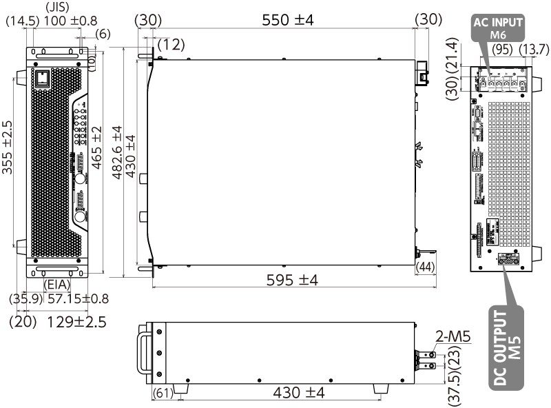 参考用です。正確な寸法はお問合せください。 HX0500-12M2外観図